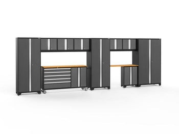 NewAge Bold 3.0 Grey 11 PC Set w/Bamboo Worktop - Storage &