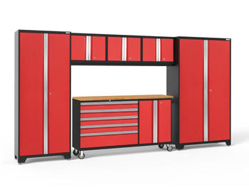 NewAge Bold 3.0 Red 6 pc Set w/Bamboo Worktop - Storage &