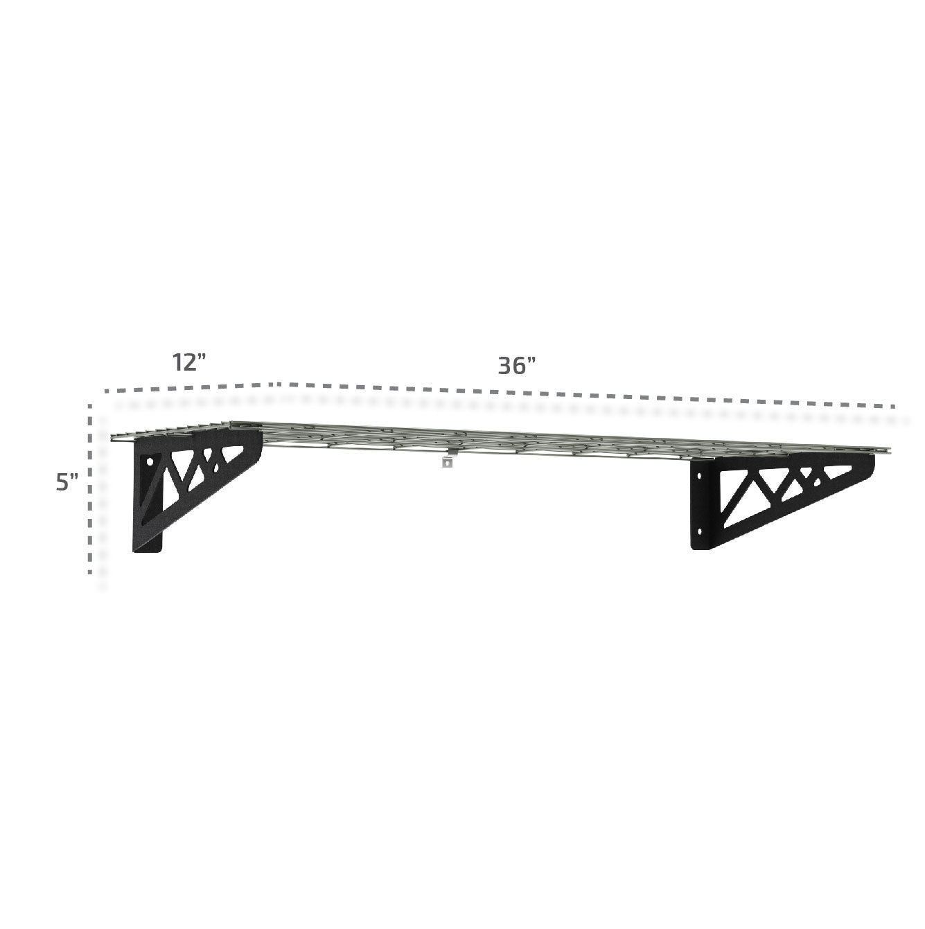 12’’ x 36’’ Wall Shelves (Two Pack with Hooks) - Wall