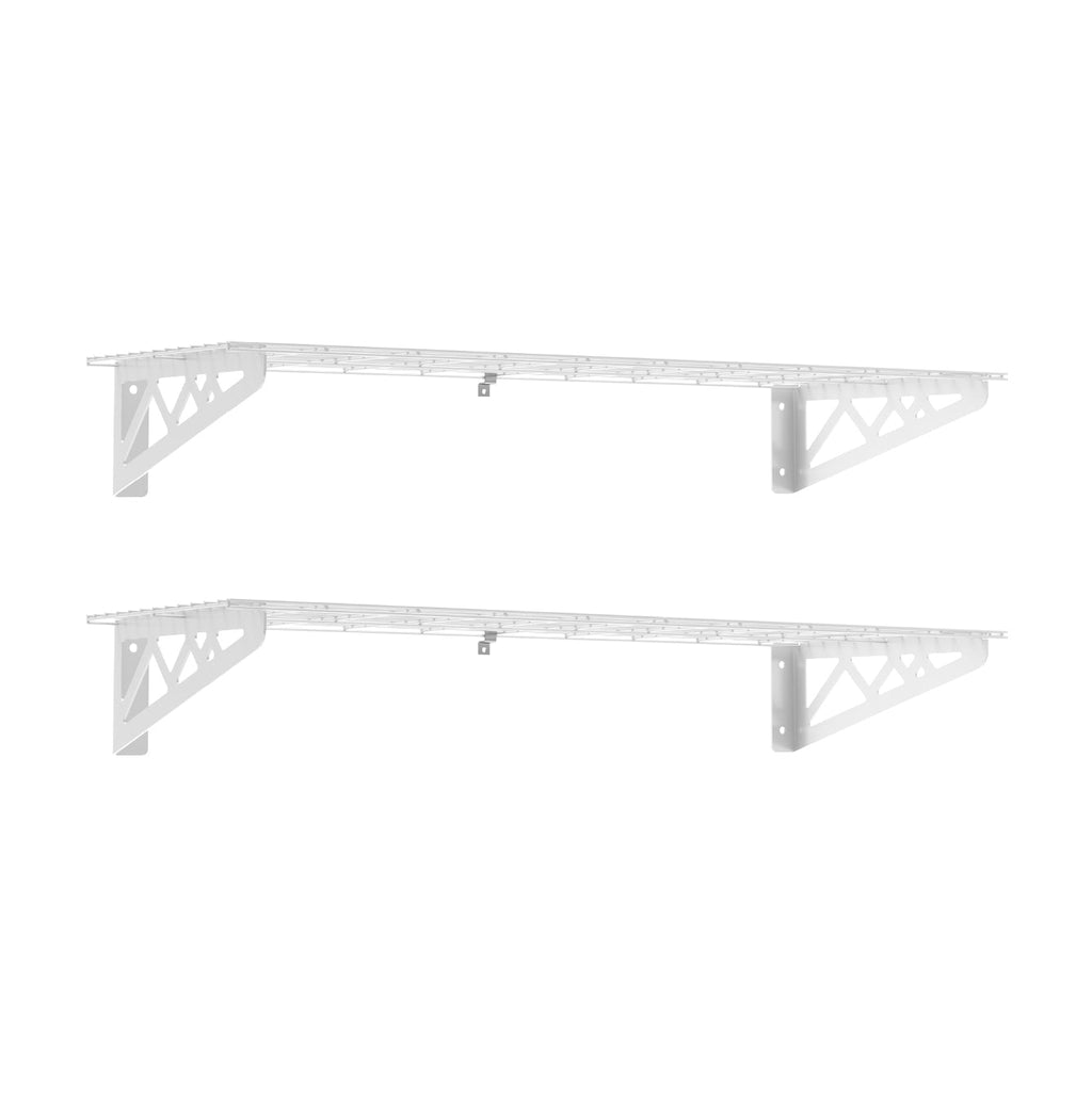 12’’ x 36’’ Wall Shelves (Two Pack with Hooks) - Wall