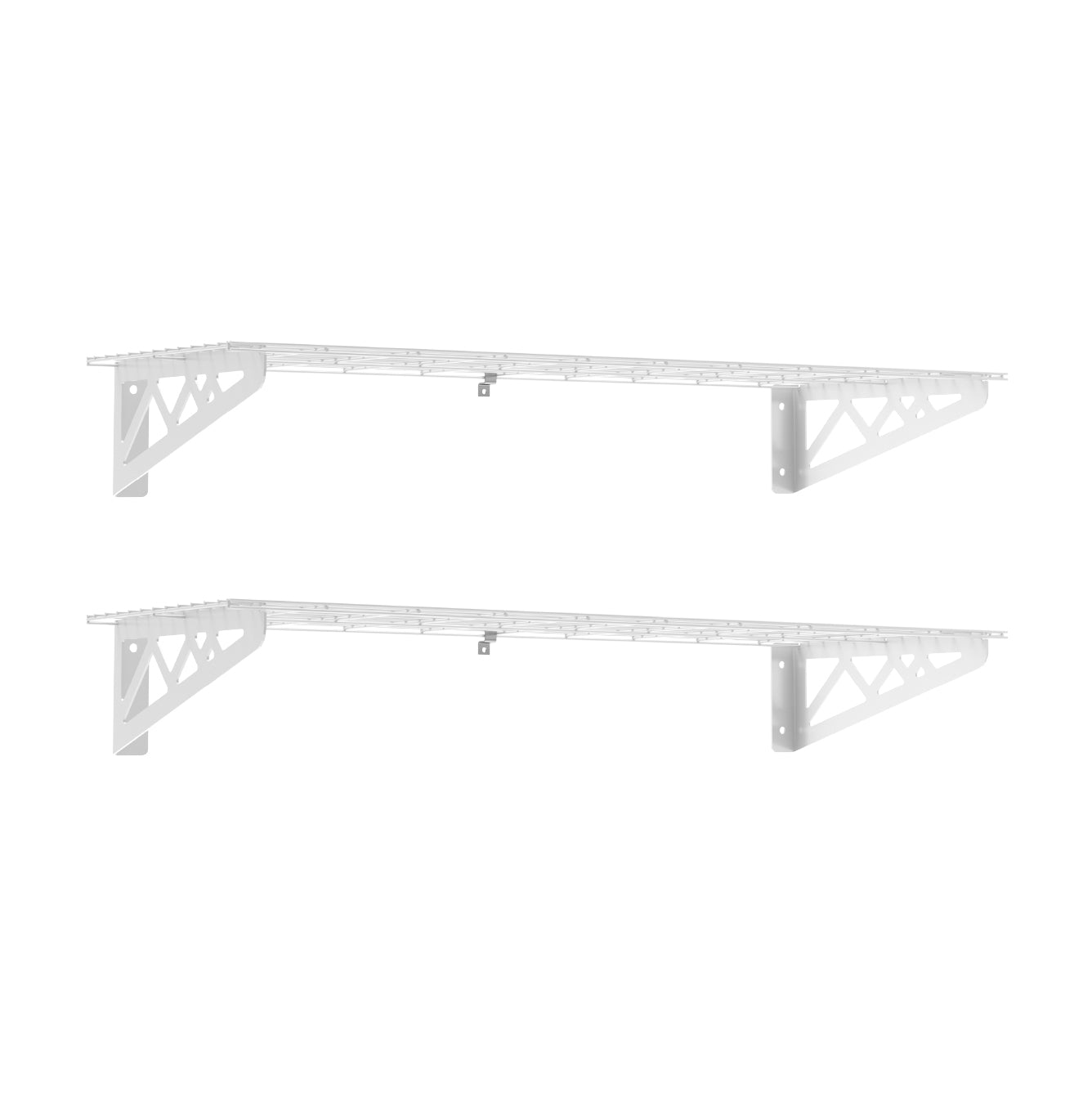 12’’ x 36’’ Wall Shelves (Two Pack with Hooks) - Wall