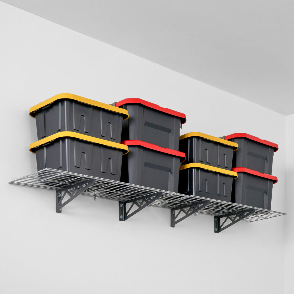 12’’ x 36’’ Wall Shelves (Two Pack with Hooks) - Wall