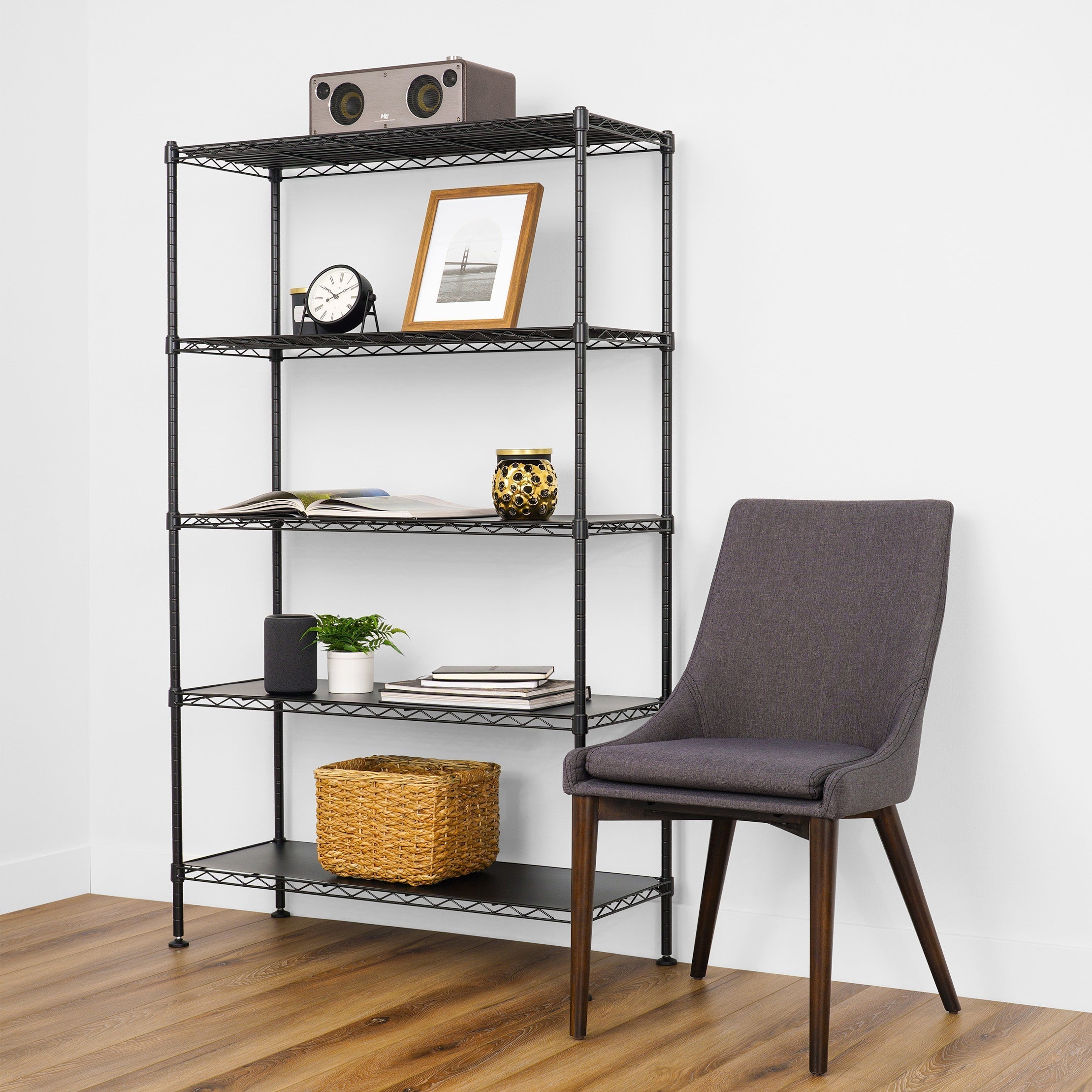 14’’ x 36’’ x 60’’ 5-Tier Wire Rack - Wire Shelving