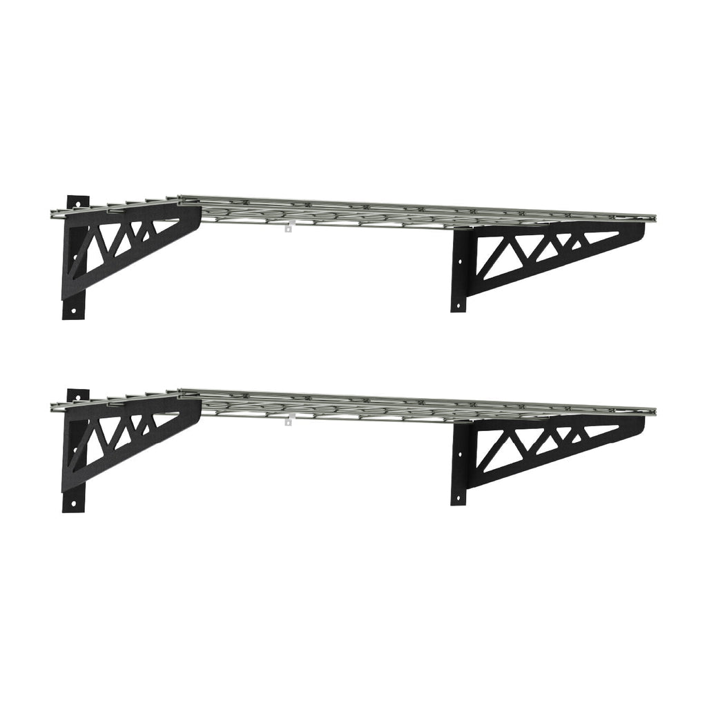 18’’ x 36’’ Wall Shelves (Two Pack with Hooks) - Wall