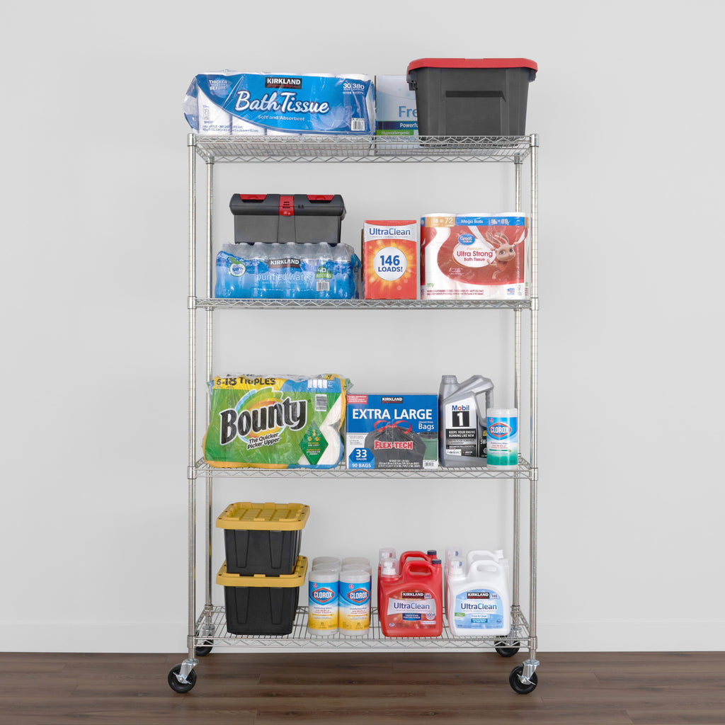 18’’ x 48’’ x 72’’ 4-Tier Wire Rack - Wire Shelving