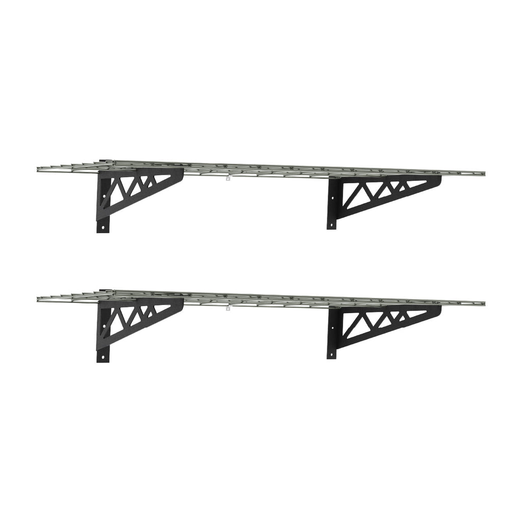 18’’ x 48’’ Wall Shelves (Two Pack with Hooks) - Wall
