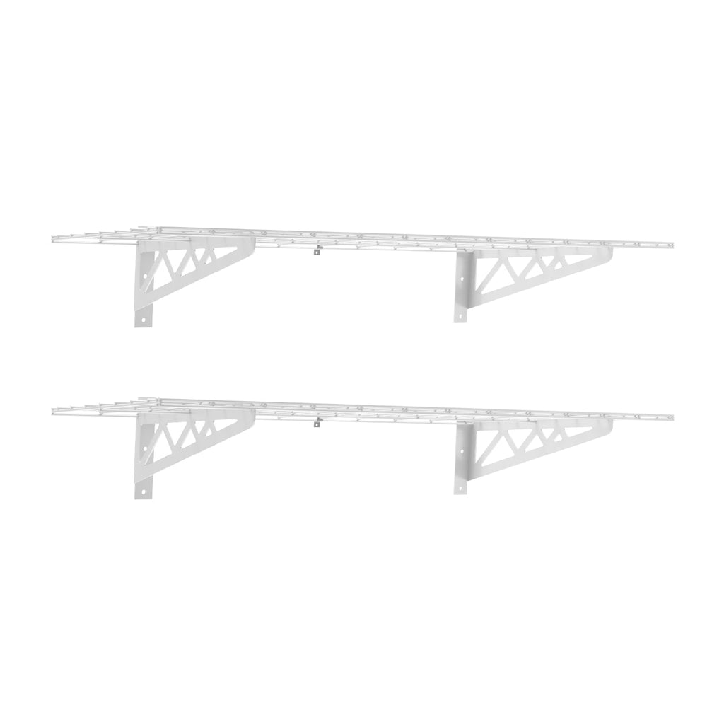 18’’ x 48’’ Wall Shelves (Two Pack with Hooks) - Wall
