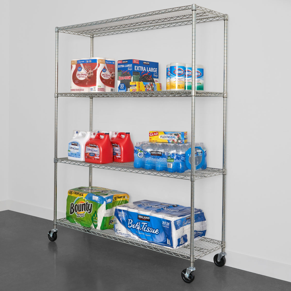 18’’ x 60’’ x 72’’ 4-Tier Wire Rack - Wire Shelving
