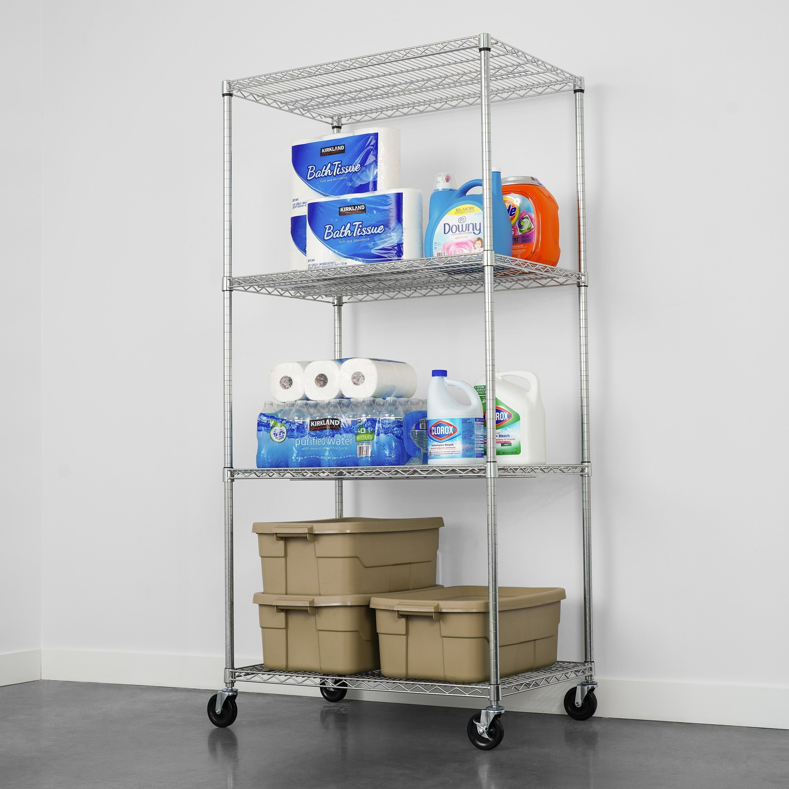 24’ x 36’ 72’ 4 - Tier Wire Rack - Shelving