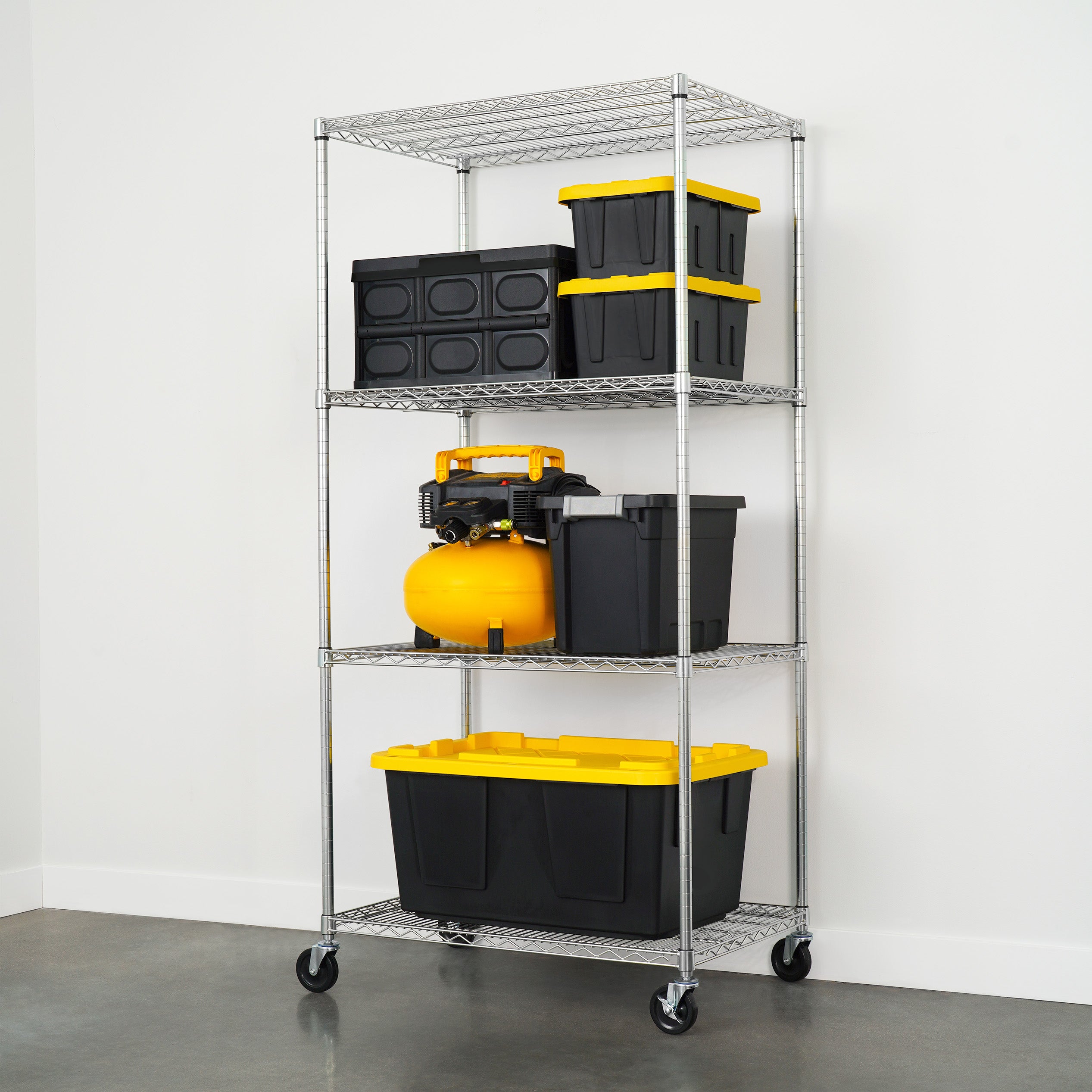 24’ x 36’ 72’ 4 - Tier Wire Rack - Shelving