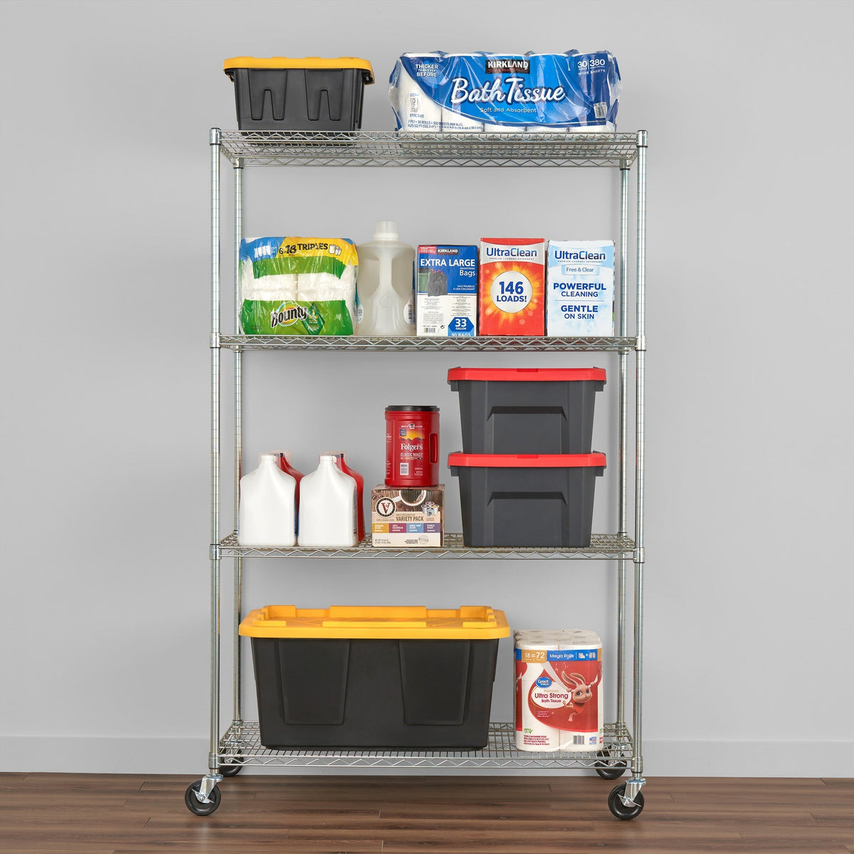 24’’ x 48’’ x 72’’ 4-Tier Wire Rack - Wire Shelving