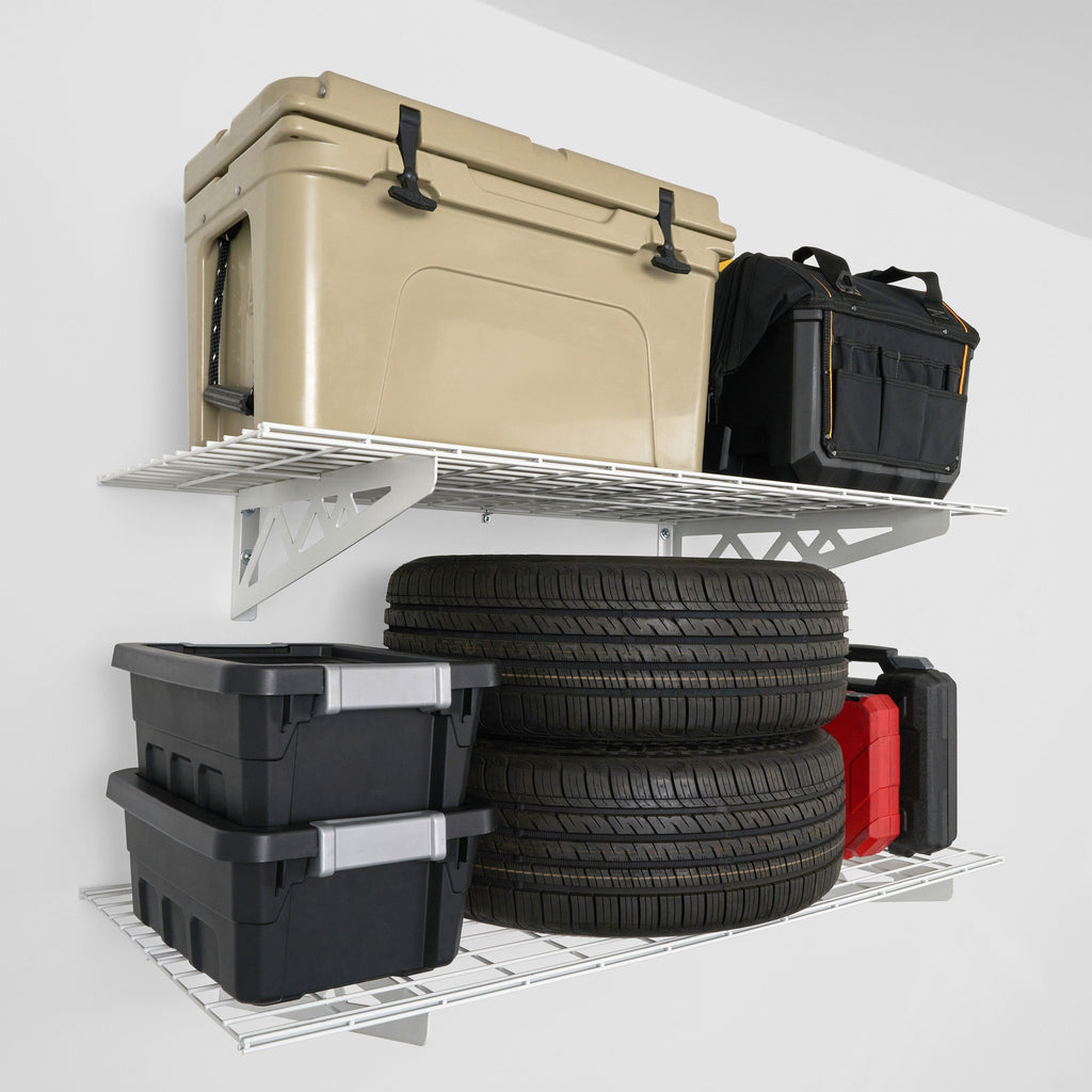 24’’ x 48’’ Wall Shelves Combo (Four Pack with Hooks)