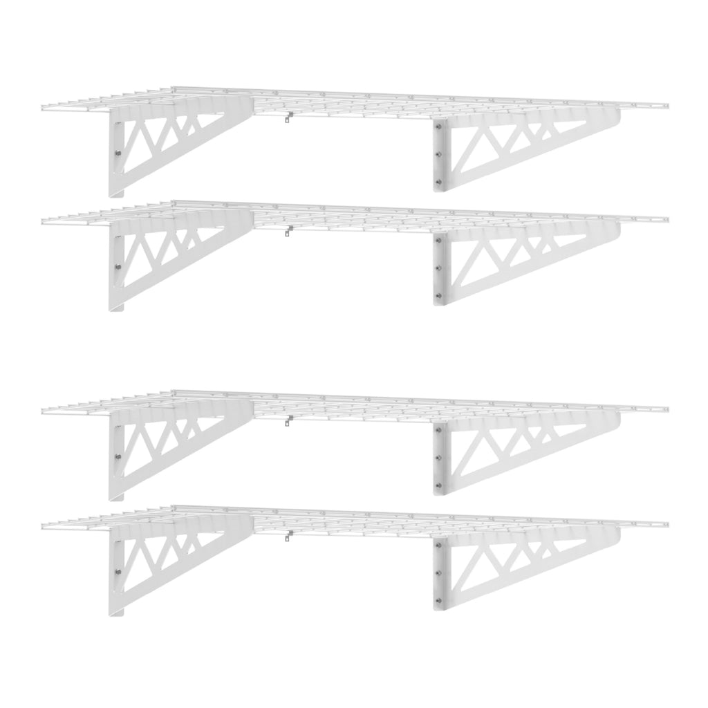 24’’ x 48’’ Wall Shelves Combo (Four Pack with Hooks)