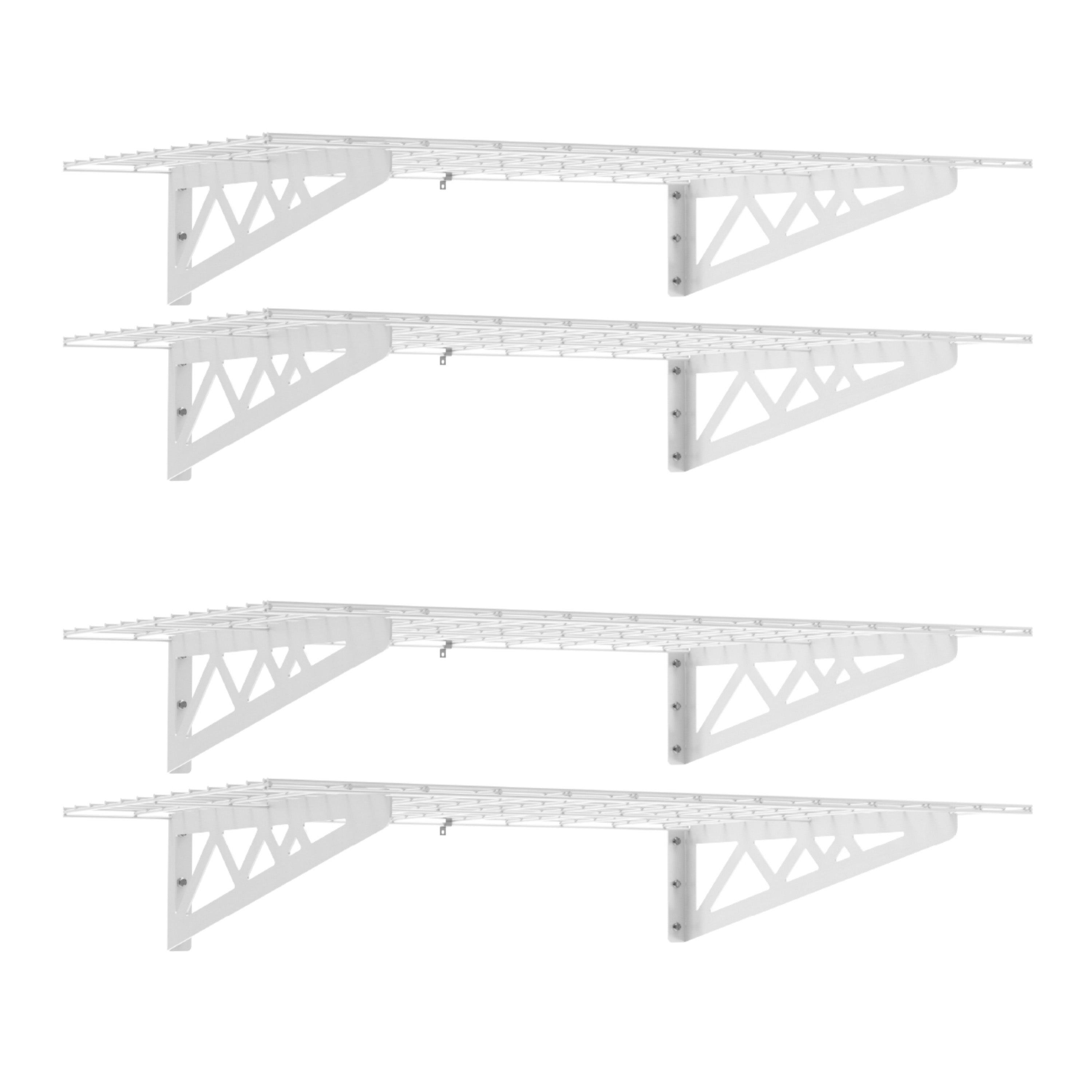 24’’ x 48’’ Wall Shelves Combo (Four Pack with Hooks)