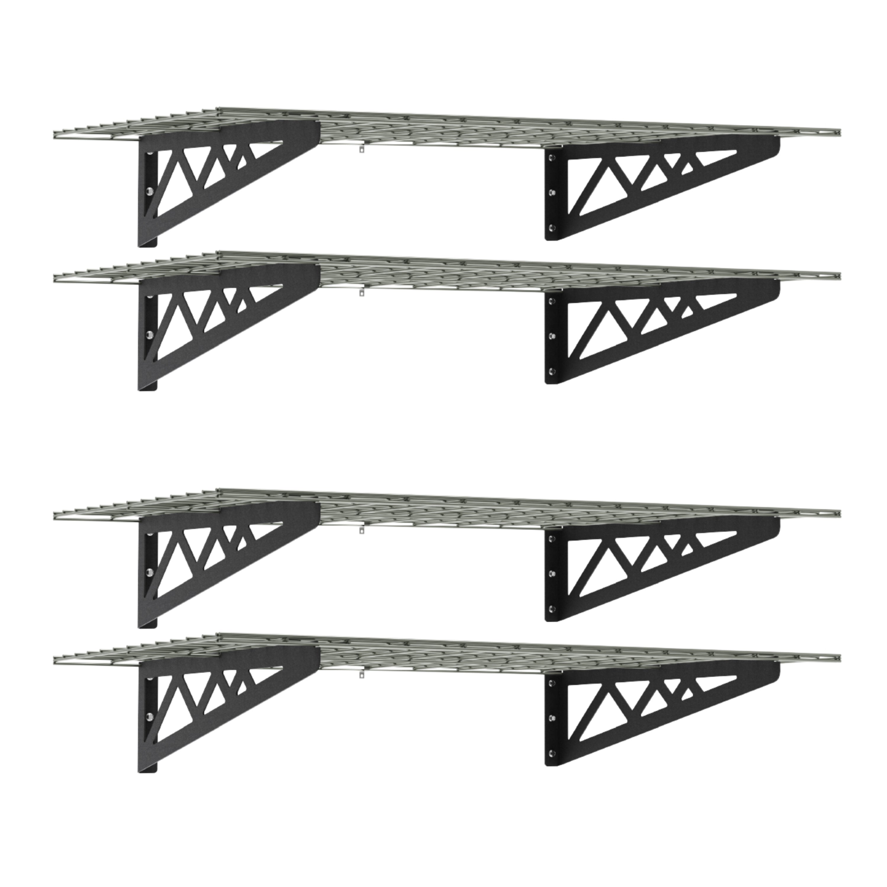 24’’ x 48’’ Wall Shelves Combo (Four Pack with Hooks)