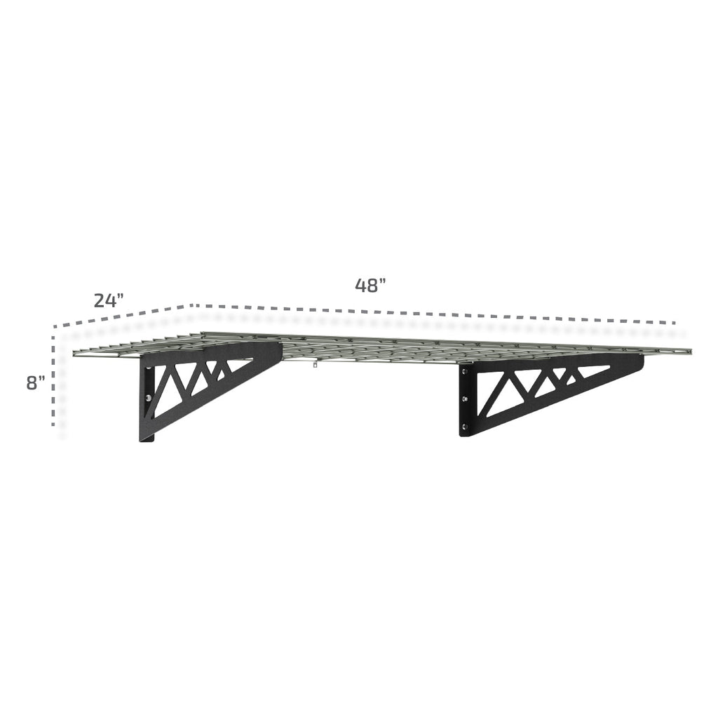 24’’ x 48’’ Wall Shelves Combo (Four Pack with Hooks)