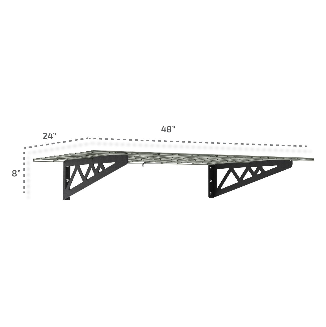 24’’ x 48’’ Wall Shelves (Two Pack with Hooks) - Wall
