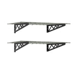 24’’ x 48’’ Wall Shelves (Two Pack with Hooks) - Wall
