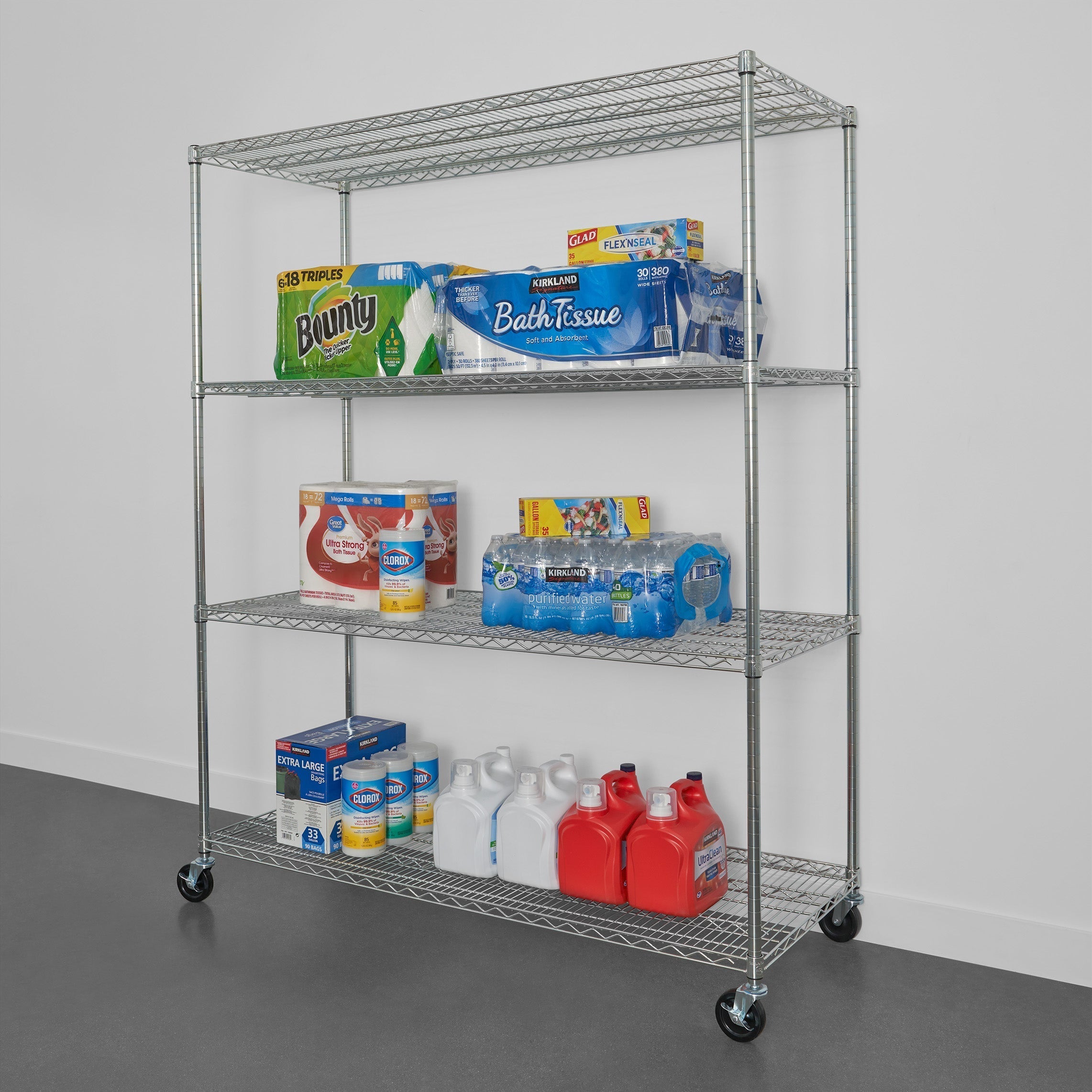 24’’ x 60’’ x 72’’ 4-Tier Wire Rack - Wire Shelving