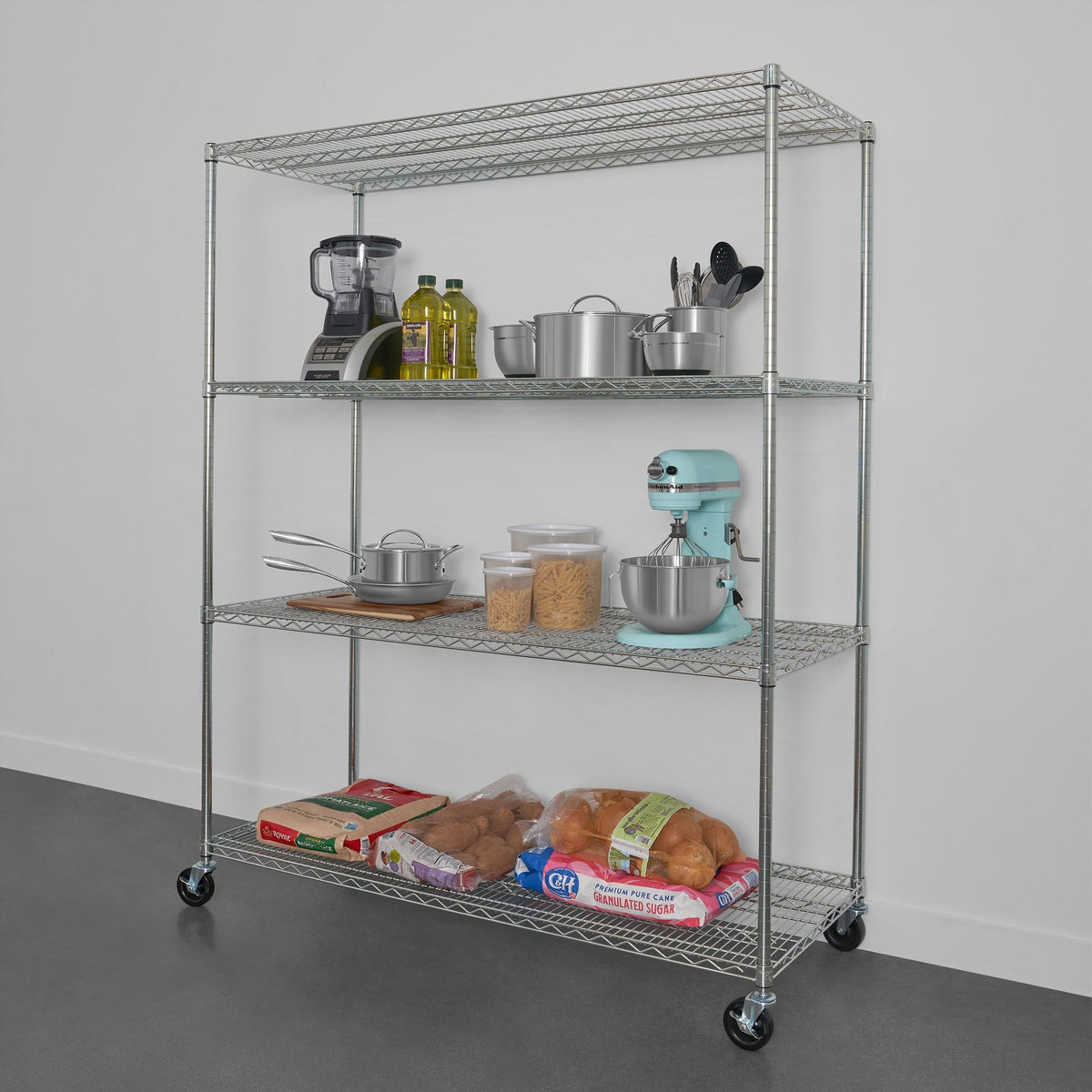 24’’ x 60’’ x 72’’ 4-Tier Wire Rack - Wire Shelving