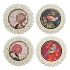 Set of Four Brown And White Bird No Entertainment No Food & Beverage No Fantasy & Sci-Fi Flower Metal No People Circle No Spiritual & Religious