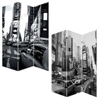 72" Gray Canvas Folding Three Panel Screen Room Divider