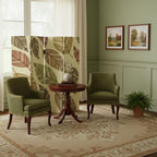 84" Brown Canvas Folding Four Panel Screen Room Divider