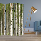 84" Green Canvas Folding Four Panel Screen Room Divider