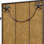 72" Brown Iron Folding Three Panel Screen Room Divider