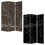 72" Gray Canvas Folding Three Panel Screen Room Divider