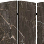 72" Gray Canvas Folding Three Panel Screen Room Divider