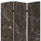 72" Gray Canvas Folding Three Panel Screen Room Divider
