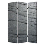 72" Gray Canvas Folding Three Panel Screen Room Divider