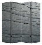 84" Gray Canvas Folding Four Panel Screen Room Divider