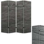 84" Gray Canvas Folding Four Panel Screen Room Divider