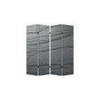 84" Gray Canvas Folding Four Panel Screen Room Divider