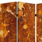 72" Brown Canvas Folding Three Panel Screen Room Divider