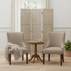 67" Beige Solid Wood Panel Screen Room Divider