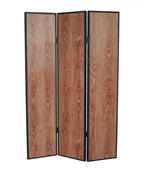 71" Brown Wood Folding Three Panel Screen Room Divider