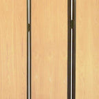 71" Natural Wood Folding Three Panel Screen Room Divider