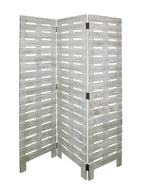 72" White Solid Wood Panel Screen Room Divider