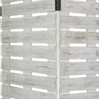 72" White Solid Wood Panel Screen Room Divider