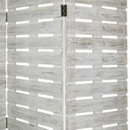 72" White Solid Wood Panel Screen Room Divider