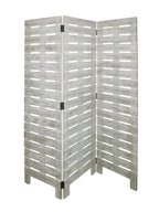 72" White Solid Wood Panel Screen Room Divider