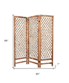 69" Natural Solid Wood Panel Screen Room Divider