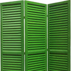 67" Black Wood Folding Three Panel Screen Room Divider