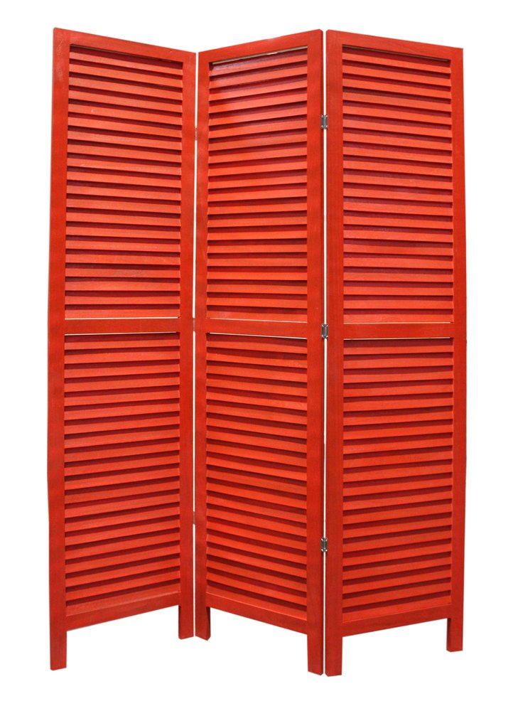 67" Black Wood Folding Three Panel Screen Room Divider
