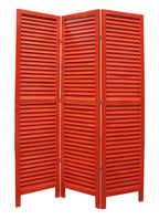 67" Black Wood Folding Three Panel Screen Room Divider