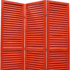 67" Black Wood Folding Three Panel Screen Room Divider