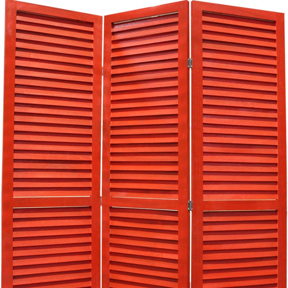 67" Black Wood Folding Three Panel Screen Room Divider